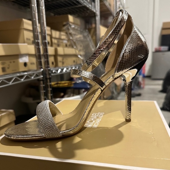 Michael Kors | Carrie Embellished Glitter Chain-Mesh Sandal - Picture 2 of 2